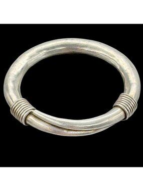 Vintage Sterling Silver Electroform Bangle Statement Bracelet Heavy 66g Original